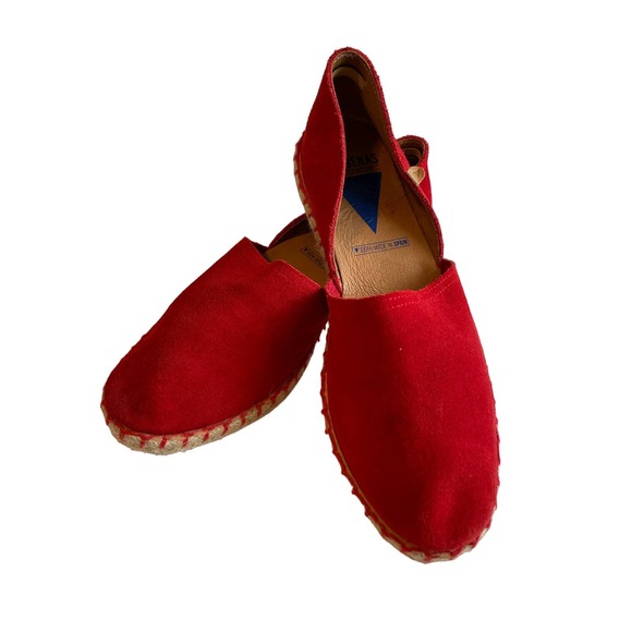 Verbenas Carmen Split Leather Espadrilles in Fire Red. Size 40 (9.5 US). - Picture 1 of 10